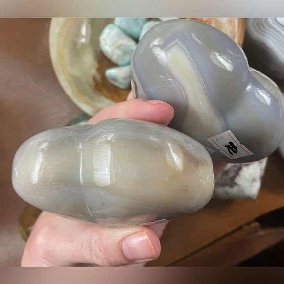 Large 1 puffy flower agate heart - Picture 5 of 8